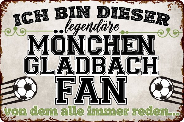 Blechschild für Fussball Fans - Retro Fan Artikel (Mönchengladbach)