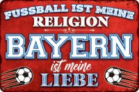 Blechschild für Fussball Fans - Retro Fan Artikel...