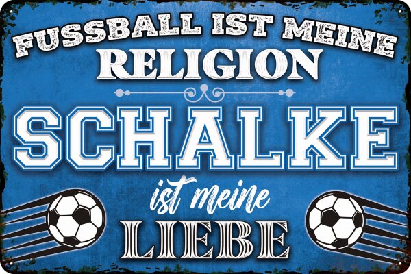 Blechschild für Fussball Fans - Retro Fan Artikel (Schalke)