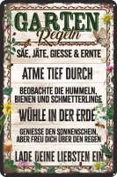 Blechschild für Garten und Natur Liebhaber, lustiger...