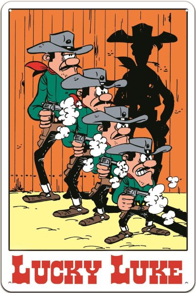 Blechschild f&uuml;r LUCKY LUKE Fans, Western Comic Saloon Deko Schild