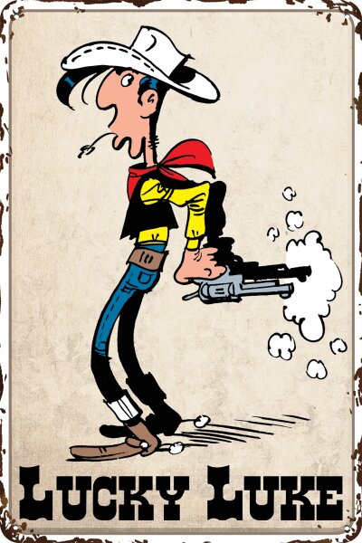 Blechschild für LUCKY LUKE Fans, Western Comic Saloon Deko Schild