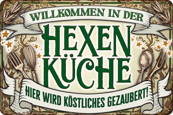 Blechschild für Magier, Hexen und Zauberer (Hexenküche )