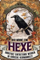Blechschild für Magier, Hexen und Zauberer (Hier...