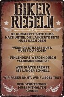 Blechschild lustiger Spruch, Motorrad Fahrer Regeln