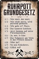 Blechschild lustiger Spruch, Ruhrpott Gesetze