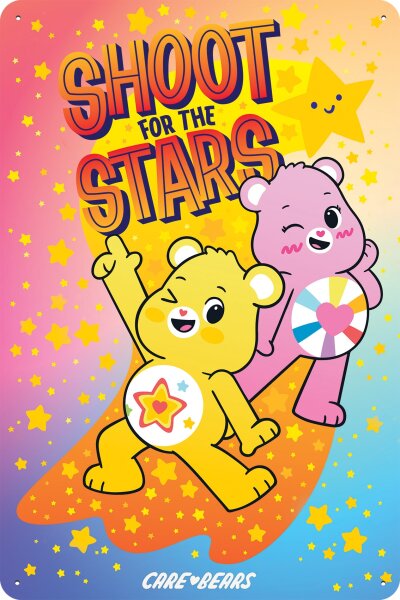 Blechschild, GLÜCKSBÄRCHIS, kult Figuren der 80er, Kinderzimmer Deko (Care Bears 9)