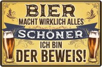 Blechschild, lustiger Spruch zum Thema Bier (Bier macht...