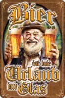 Blechschild, lustiger Spruch zum Thema Bier, (Bier ist...