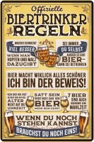 Blechschild, lustiger Spruch zum Thema Bier, Biertrinker...