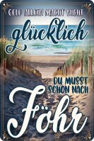Blechschild, lustiger Spruch, Geld allein macht nicht...