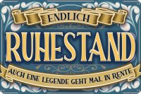 Blechschild lustiger Spruch f&uuml;r Rentner, Rente  und...